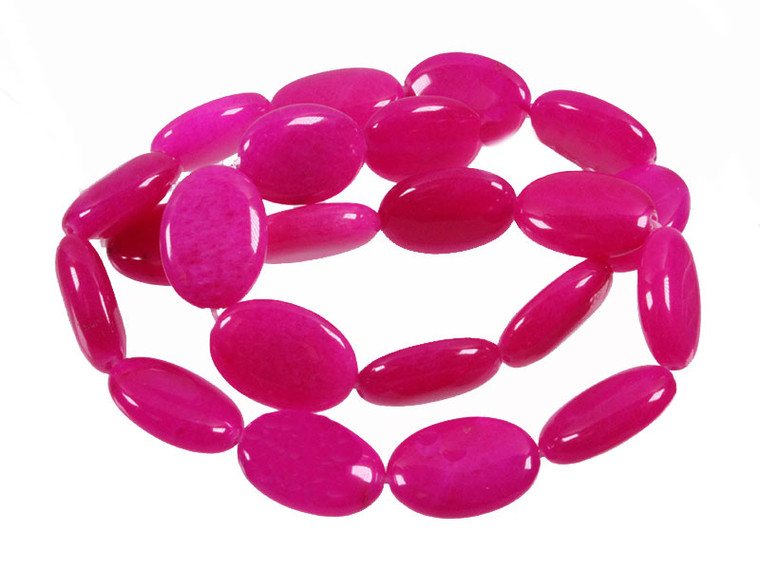 13x18mm Pink Jade Oval Beads 15.5" dyed [wa236]