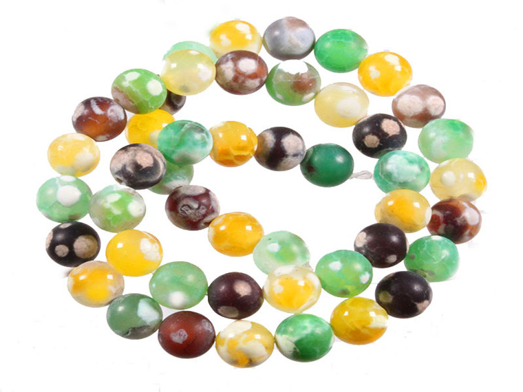8mm Mix Dot Agate Beads 15.5" dyed [wa401]