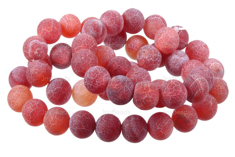 8mm Red Spider Agate Beads 15.5"
