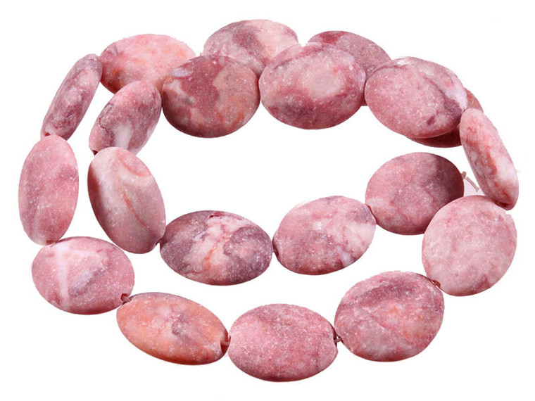 10x14mm Matte Red Moss Agate Oval Beads 15.5" [wa126m]