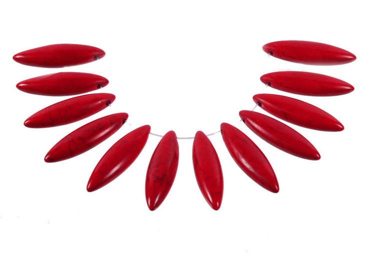 28x8mm red Magnesite Marquise Briolette Beads 10pcs per set [t481r]