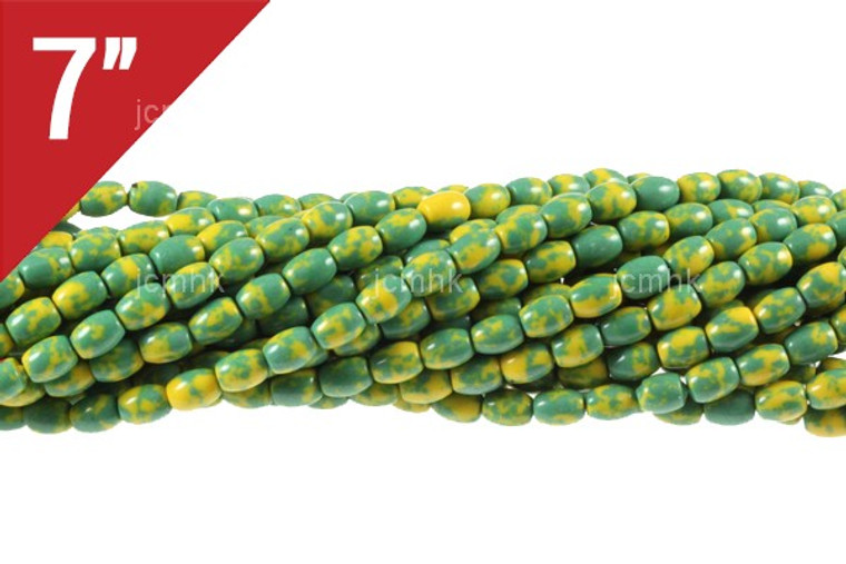 4x6mm Apple Azurite Rice Loose Beads 7" synthetic [is2f5-4]