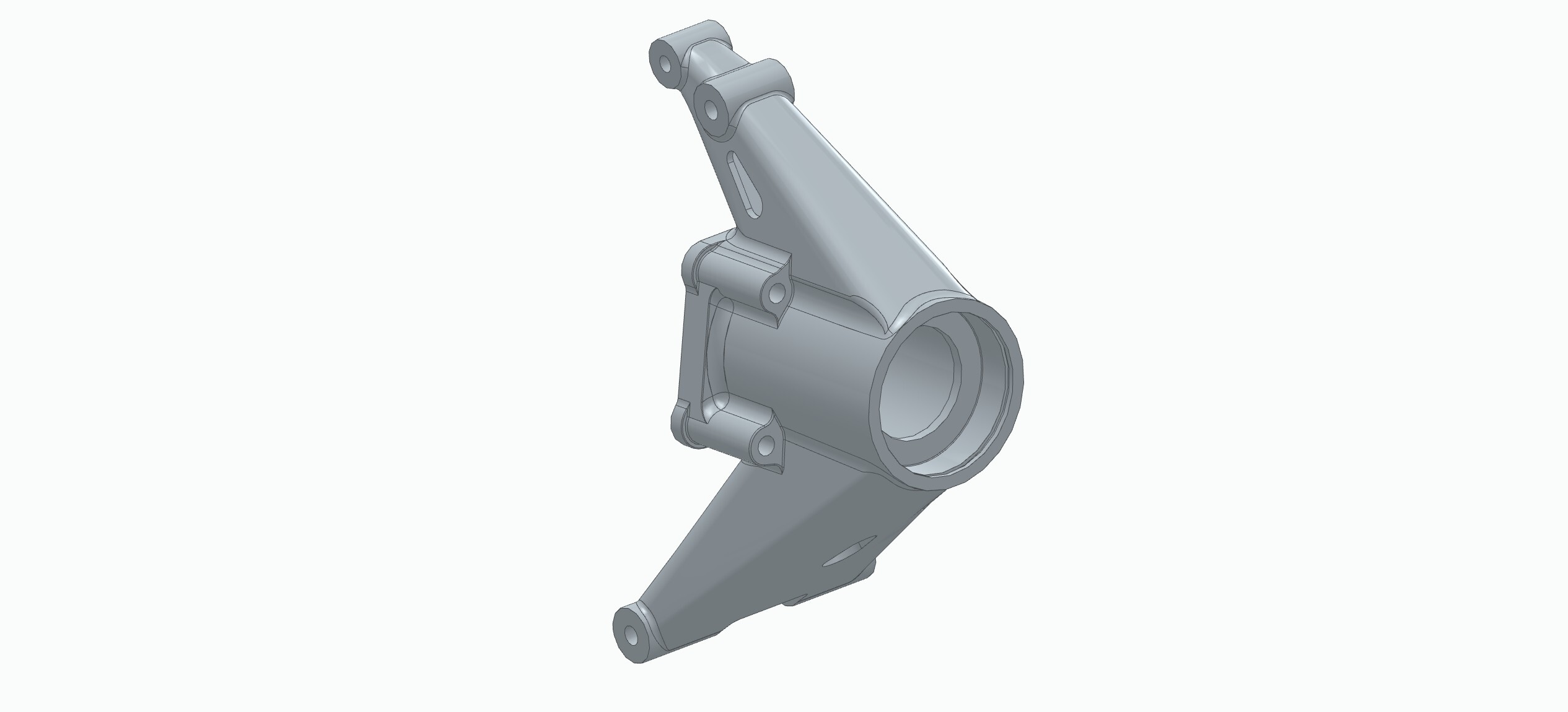 Front view of the reconstructed CAD model created from the scanned suspension upright.
