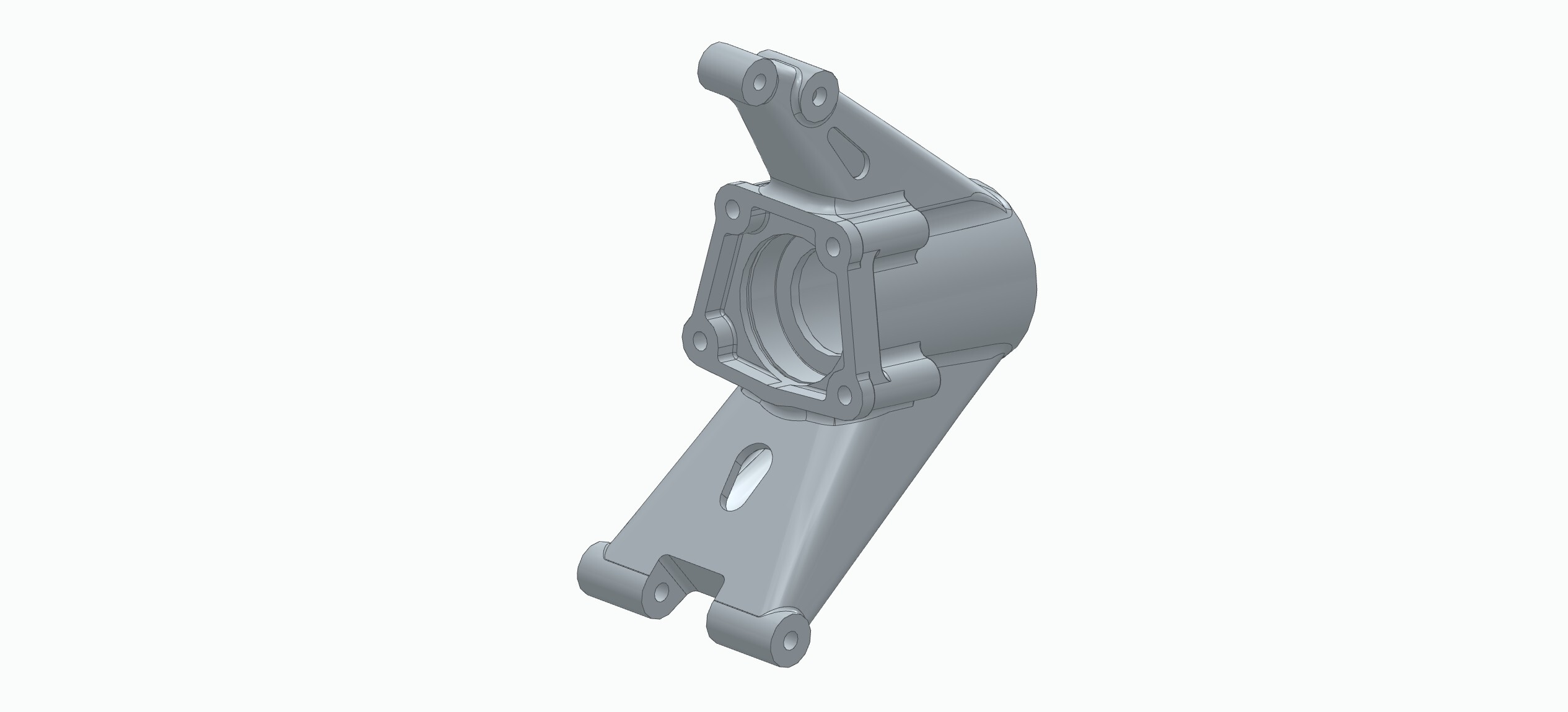 Rear view of the CAD model of the suspension upright generated from the scan.