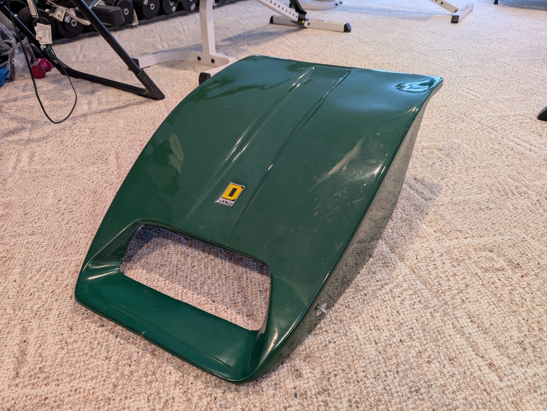 Fiberglass nose section from a formula race car prepared for digital capture and analysis.