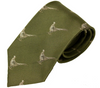 Bisley Silk Tie, Green Pheasants, No.17