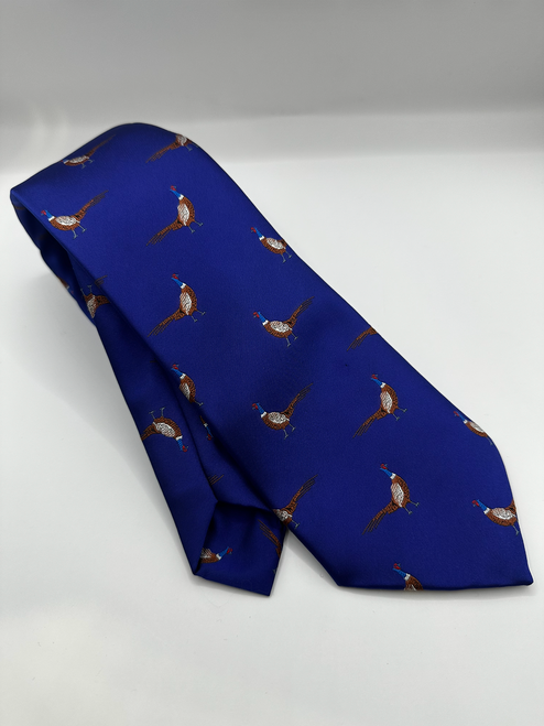 Taylor's Ties Pheasant Cobalt Blue