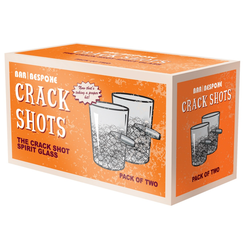 FCB 'Take the Shot' Cracked Crystal Shot Glasses Set of 2