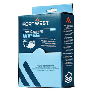 Portwest PA01 - 100 Lens Cleaning Wipes