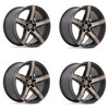 Set 4 Niche  M271 Teramo 20x11 5x4.5 Black Double Tint Face Wheels 20" 50mm