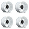 Set 4 KMC KM728 Lobo 17x9 5x5 Gloss White Wheels 17" -38mm Rims