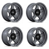 Set 4 KMC KM728 Lobo 17x9 5x5 Matte Anthracite Wheels 17" -38mm Lifted Rims