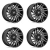 Set 4 Fuel D773 Typhoon 22x12 5x4.5 5x5 Gloss Black Milled Wheels 22" -44mm