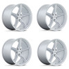 Set 4 20" Foose F174 CF8 20x11 5x4.5 Gloss Silver Wheels 50mm Rims