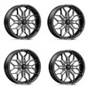 Set 4 MSA Offroad M47 Sniper 20x7 4x137 Black Milled Wheels 20" 10mm Rims