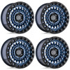 Set 4 Black Rhino Sentinel 17x8.5 8x170 Cobalt Blue W/ Black Ring Wheels 17"