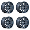 Set 4 KMC KM446 Mesa Forged Monoblock 17x8.5 6x5.5 Metallic Blue Wheel 17" -10mm
