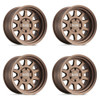 Set 4 16" Black Rhino Stadium 16x8 6x5.5 -10mm Matte Bronze Wheels Truck SUV Rims