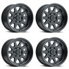 Set 4 Black Rhino Stadium 16x8 6x5.5 Matte Black Wheels 16" -10mm Truck Rims