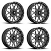 Set 4 MSA Offroad M45 Portal 15x7 4x156 Black Milled Wheels 15" 10mm Rims