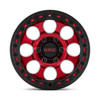 Set 4 KMC KM237 Riot Beadlock 17x9 6x5.5 Red With Black Ring Wheels 17" -38mm