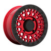 Set 4 Black Rhino Powersports Parker Beadlock 14x7 4x137 Red Black Wheels 14"
