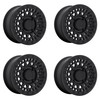 Set 4 Black Rhino Powersports Parker Utv Beadlock 15x7 4x110 Black Wheels 15"