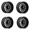 Set 4 22" Fuel UTV D821 Arc UTV 22x7 4x137 Gloss Black Milled Wheels 13mm Rims