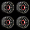 Set 4 KMC Powersports Ks235 Grenade Beadlock 15x7 4x110 Black Wheels 15" 10mm