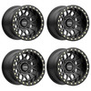 Set 4 KMC Powersports Ks235 Grenade Beadlock 15x10 4x137 Satin Black 15" 0mm Rim