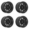 Set 4 KMC KM549 GRS 18x9 8x170 Satin Black Wheels 18" -12mm For Ford Offroad Rim