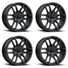 Set 4 MSA Offroad M43 Fangx7 4x137 Black Titanium Tint Wheels" 10mm Rims