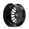 22" Cali Off-Road Summit Dually 22x8.25 Black Milled 8x200 Rear Wheel -232mm Rim