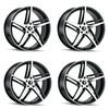 Set 4 17" Kraze Milano 17x8 Black Machined 5x4.5 Wheels 38mm Truck Suv Rims