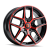 17" Touren TR79 17x8 Gloss Black w/  Red Tinted Face 5x112 Wheel 35mm Rim