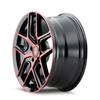 17" Touren TR79 17x8 Gloss Black w/  Red Tinted Face 5x112 Wheel 35mm Rim