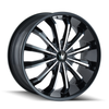 24" Mazzi Fusion 24x9.5 Black Machined 5x5 5x5.5 Wheel 18mm For Jeep Dodge Rim