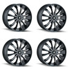 Set 4 18" Mazzi Fusion 18x7.5 Black Machined 5x110 5x115 Wheels 40mm Rims