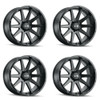 Set 4 17" Ion 143 17x9 Matte Black 6x5.5 Wheels -12mm Lifted Truck Rims