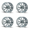 Set 4 20" Ridler 650 20x10 Chrome 5x5 Wheels 0mm Rims For Jeep Chevy GMC