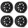 Set 4 17" Dirty Life Dt-1 17x9 Matte Black W Simulated Ring 5x4.5 Wheels -12mm