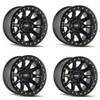 Set 4 17" Dirty Life DT-2 17x9 Matte Black W Simulated Ring 5x5 Wheels -38mm