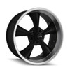 17" Ridler 695 17x8 Matte Black Machined Lip 5x4.5 Wheel 0mm Rim For Ford Jeep