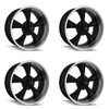 Set 4 17" Ridler 695 17x8 Matte Black Machined Lip 5x4.75 Wheels 0mm Rims