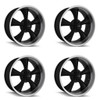 Set 4 18" Ridler 695 18x8 Matte Black Machined Lip 5x5 Wheels 0mm For Jeep Chevy