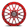 22" Worx 818RM Red Milled Wheel 22X12 5x5 5x5.5 -44mm Lifted For Jeep Dodge Rim
