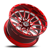 22" Worx 818RM Red Milled Wheel 22X12 5x5 5x5.5 -44mm Lifted For Jeep Dodge Rim