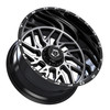 20" TIS 544MB Gloss Black Machined Face 20x10 Wheel 8x6.5 -25mm Lifted Truck Rim