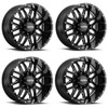 Set 4 20" Ultra 203BM Gloss Black Milled Hunter 20x10 Wheels 8x180 -25mm Rims