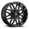 20" Ultra 203BM Hunter 20X9 5x5.5 Gloss Black CNC Milled Accents Wheel -12mm Rim